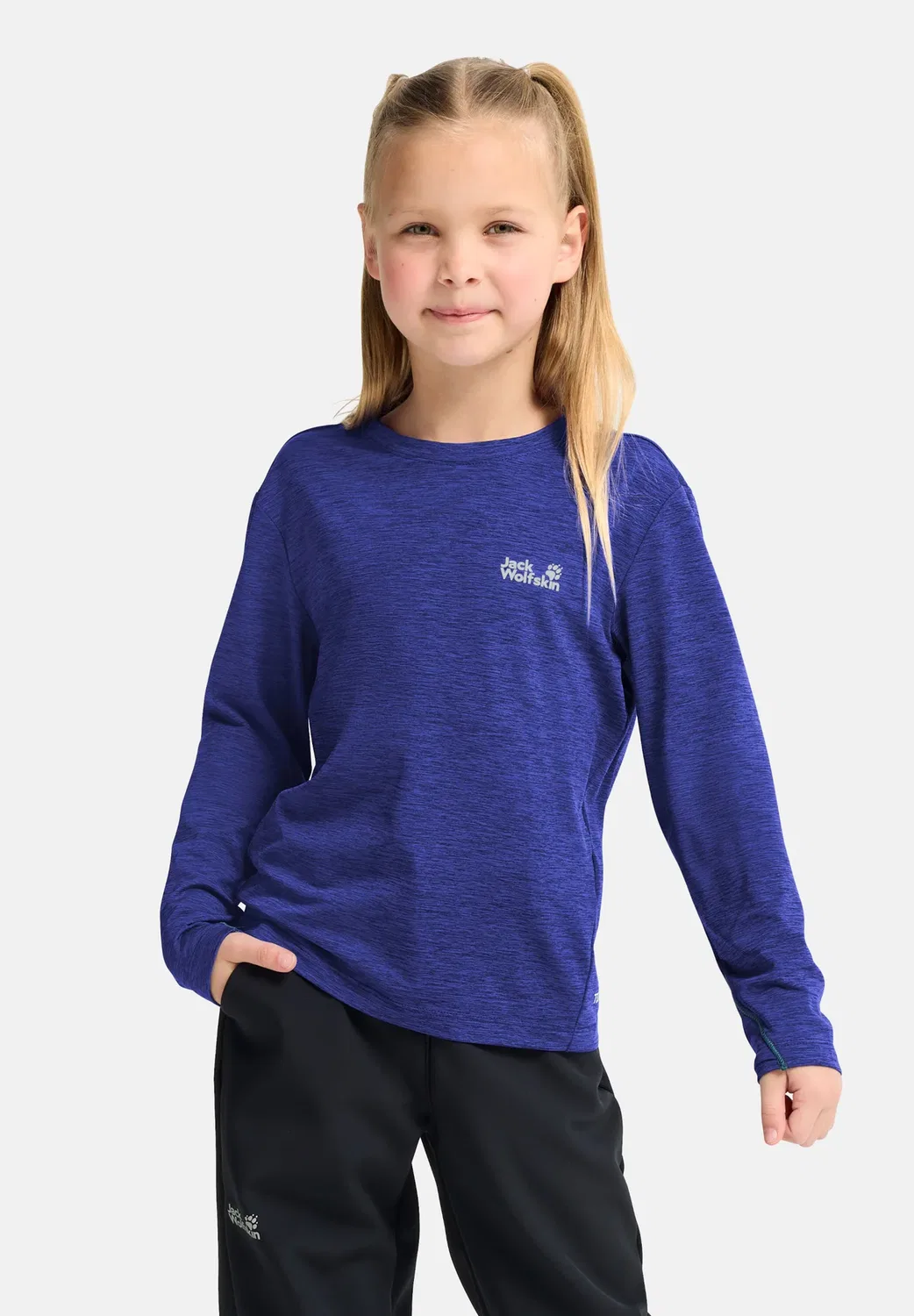 Trail ls k унисекс - футболка с длинными рукавами Jack Wolfskin, Glow Ink — фото 3