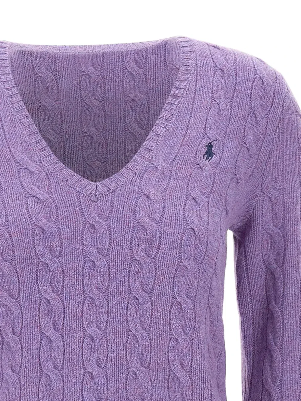 Свитер с вышитым логотипом POLO RALPH LAUREN, фиолетовый — фото 4