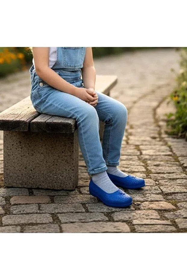 Детские туфли для девочек без шнуровки Fiyra, Navy Blue — фото 4