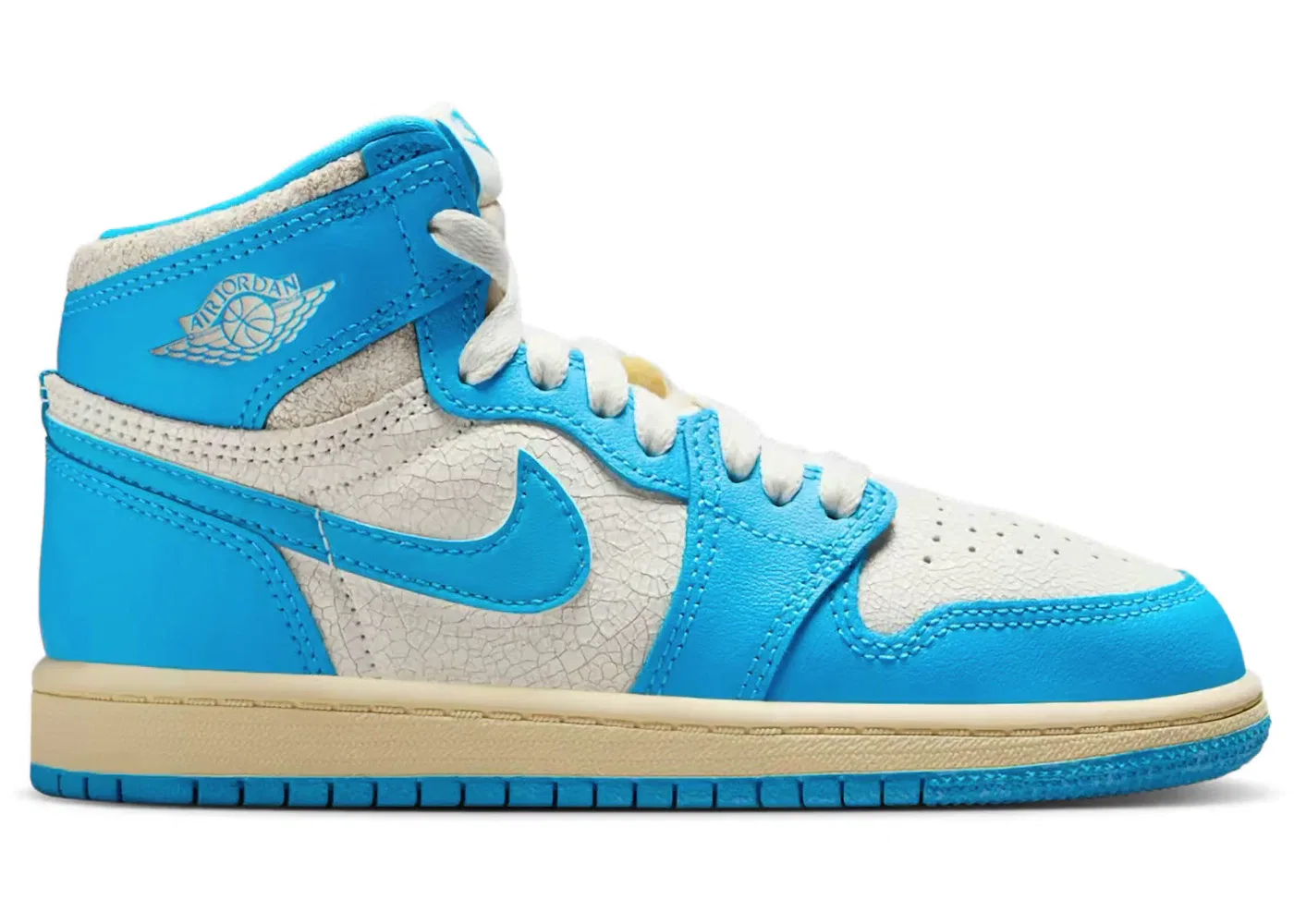 Детские кроссовки Lifestyle с ворсистым эффектом Jordan 1 Retro High OG, Dark Powder Blue/Dark Powder Blue-Sail
