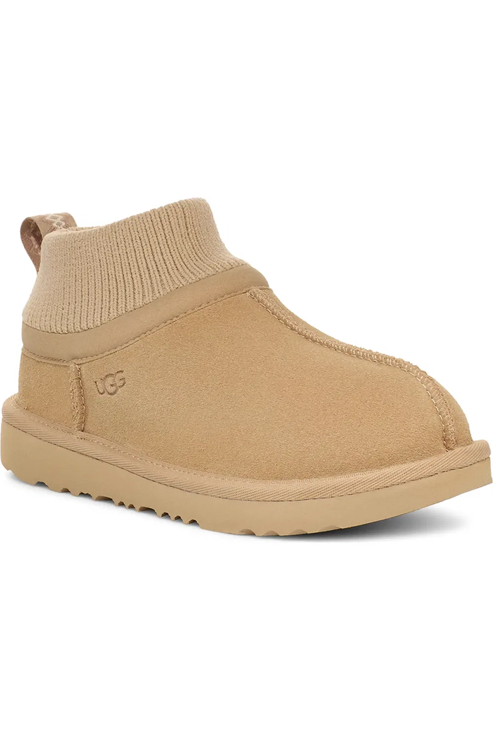 Детские слипоны мини-ботинки на плоской подошве Classic Ultra Stretch Mini Boot UGG, Mustard Seed