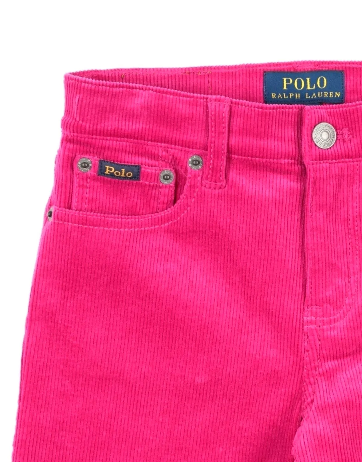 Детские брюки для девочек из вельвета Polo Ralph Lauren, фуксия — фото 3