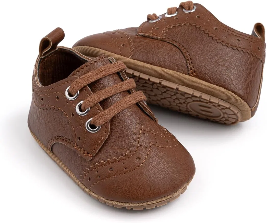Детские кроссовки для мальчиков и девочек с кожаным верхом HsdsBebe, Brown
