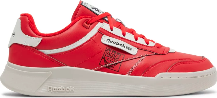 

Кроссовки keith haring x club c legacy 'three-eyed smiling face' Reebok, красный, Красный;серый, Кроссовки keith haring x club c legacy 'three-eyed smiling face' Reebok, красный