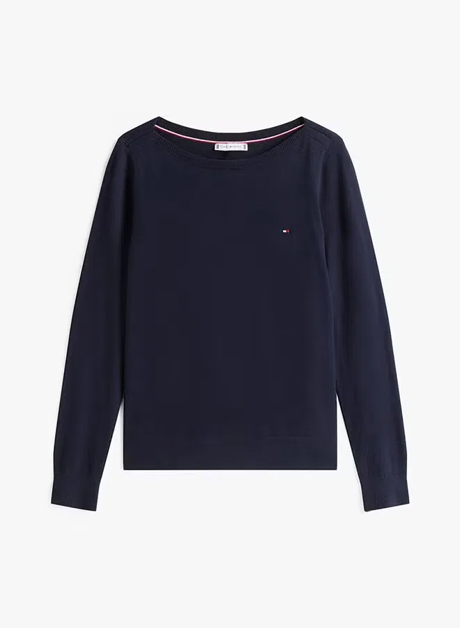 Свитшот с открытым воротом Tommy Hilfiger, голубой — фото 4