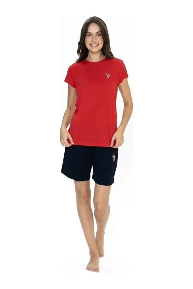 Женский комплект спортивных шорт и футболки с коротким рукавом U.S. Polo Assn., Red — фото 2