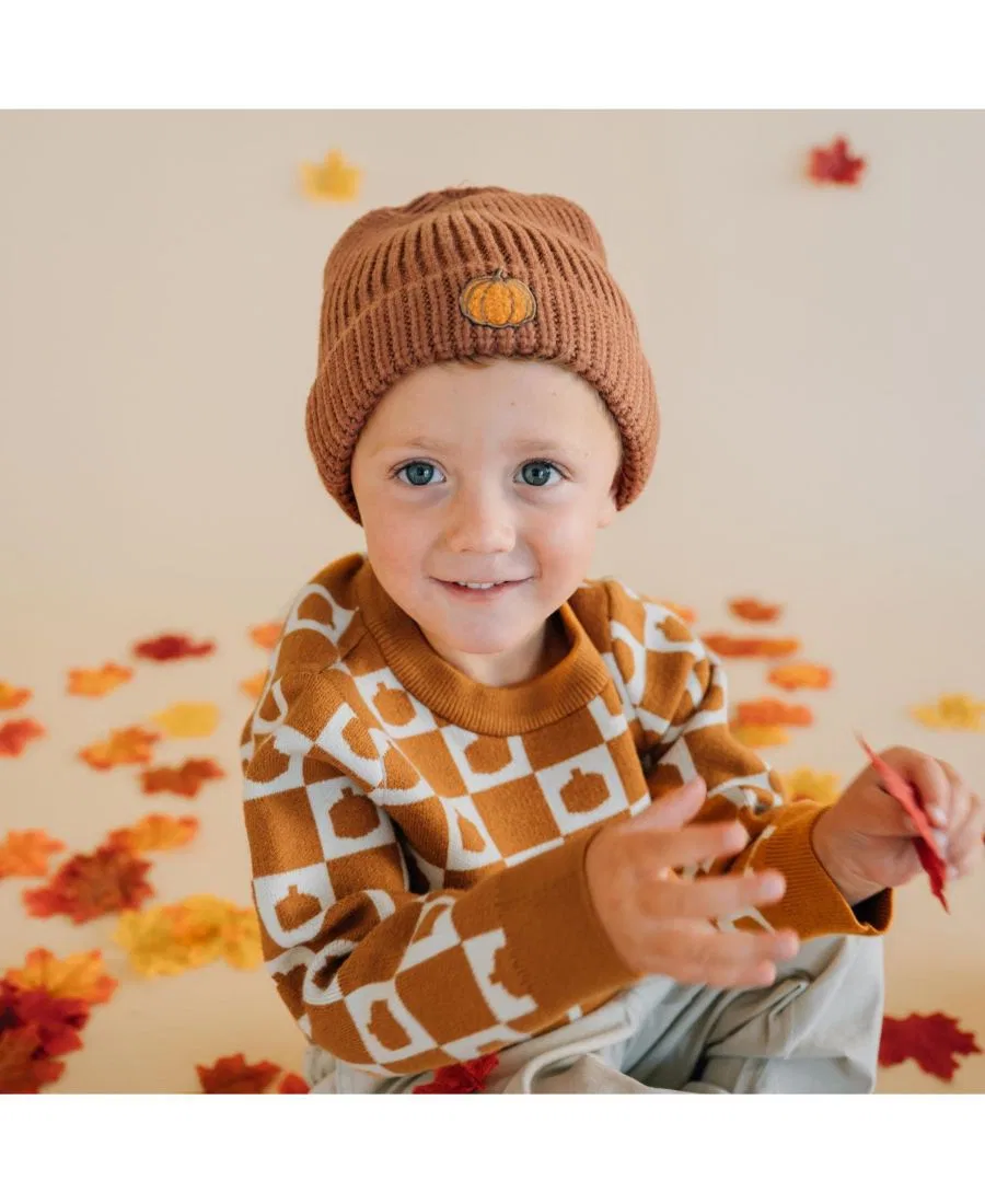 Свитер с принтом Pumpkin Checkers Sweet Wink, Burnt Orange — фото 3