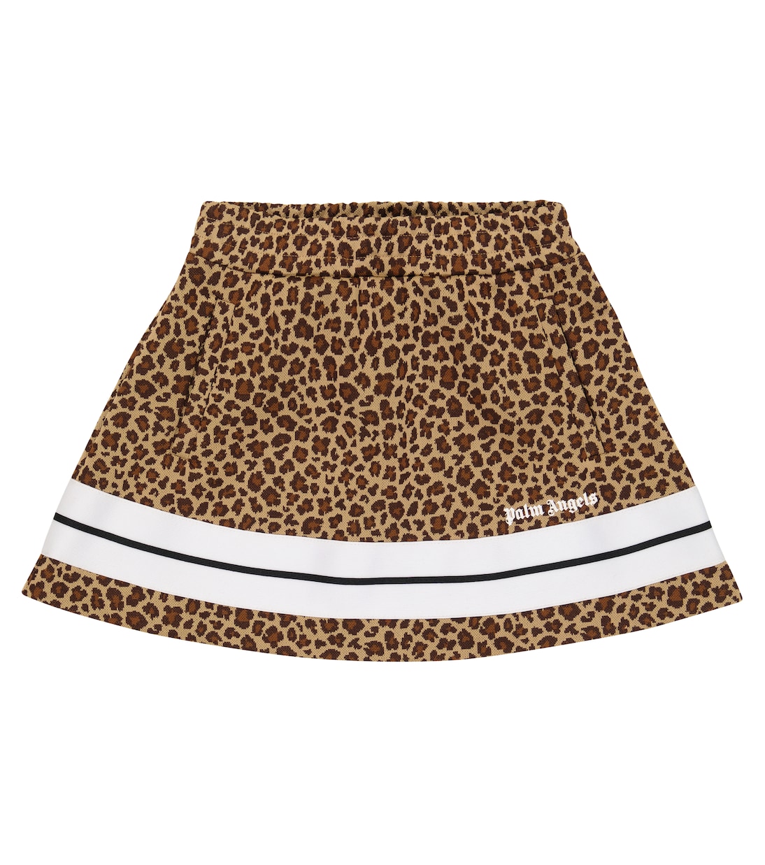 

Юбка-трусы с леопардовым принтом и логотипом Palm Angels Kids, Beige White