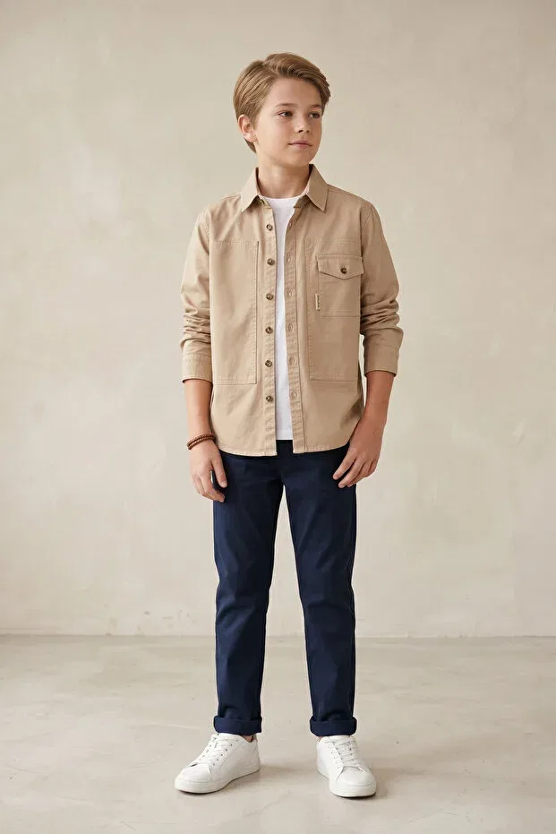 Детская рубашка с длинным рукавом Mutlu Kids, Beige