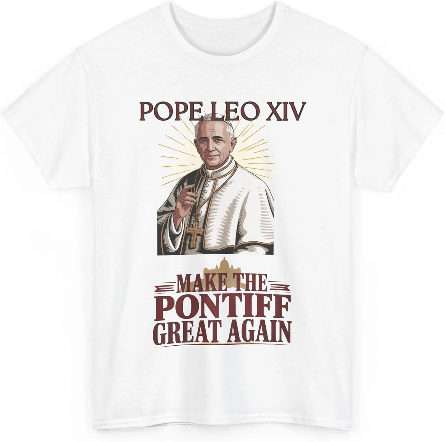 Женская футболка с принтом Pope Leo XIV, White — фото 3