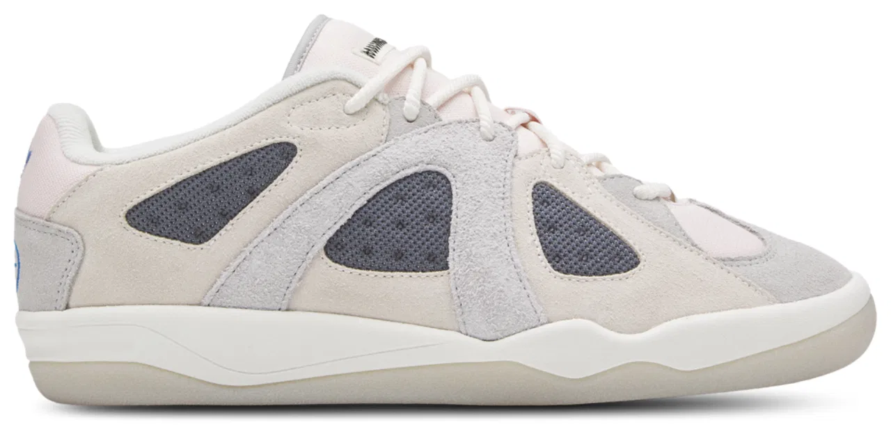 Детские кроссовки на низкой подошве из кожи и текстиля Adidas BadBo 1.1, Chalk White/Pink/Grey Two