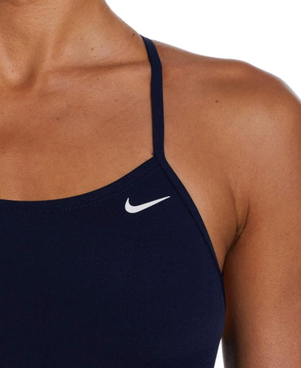 Женский цельный купальник с шнуровкой на спине Nike Hydrastrong, Midnight Navy — фото 4