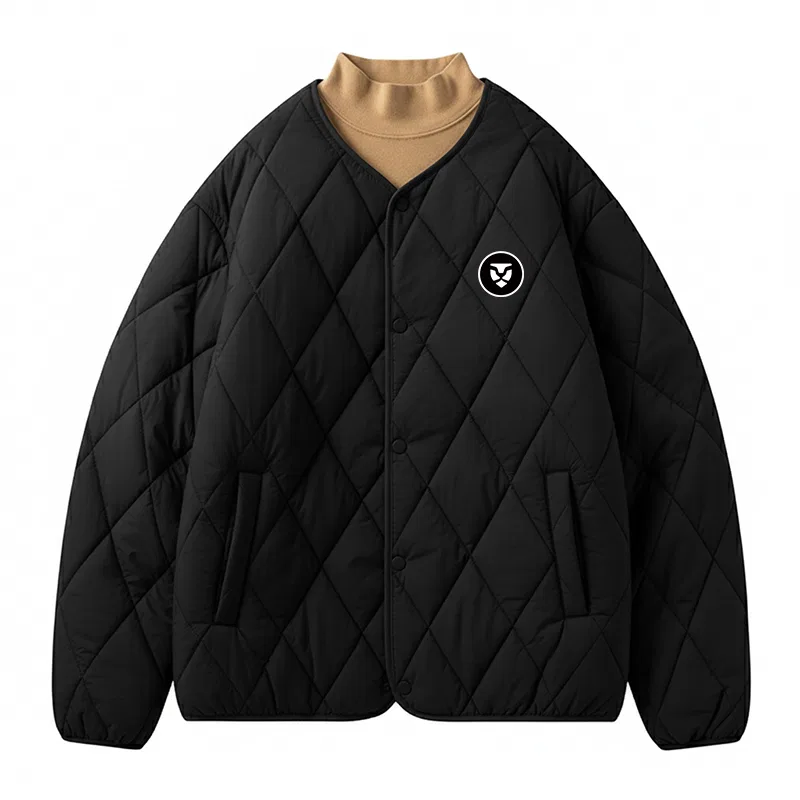 Детское пальто-пуховик с принтом Tonlion, Цвет: (Collarless Cotton Jacket)Off-White (tb Simple Lion Chest Logo) — фото 3