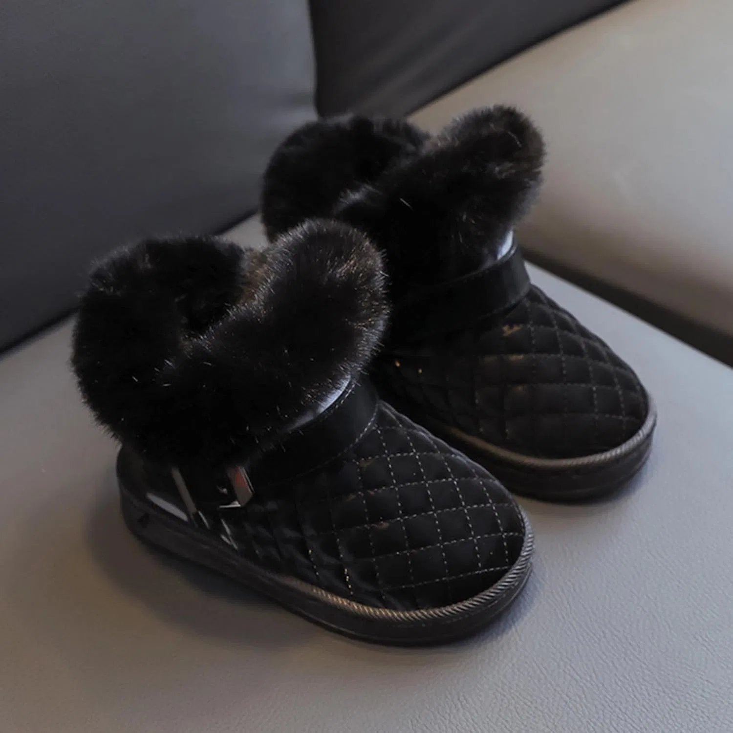 Детские зимние сапоги для девочек с мехом Zzalalana, Black — фото 2