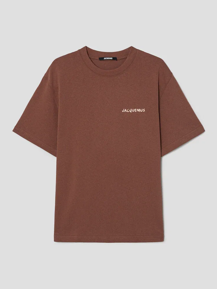 Футболка с принтом Le Tshirt Bonjour Korea JACQUEMUS, Dark Brown