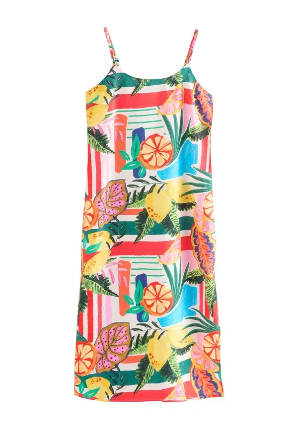 Платье с принтом Regular fit - midi slip summer dress Next, Multi Bright