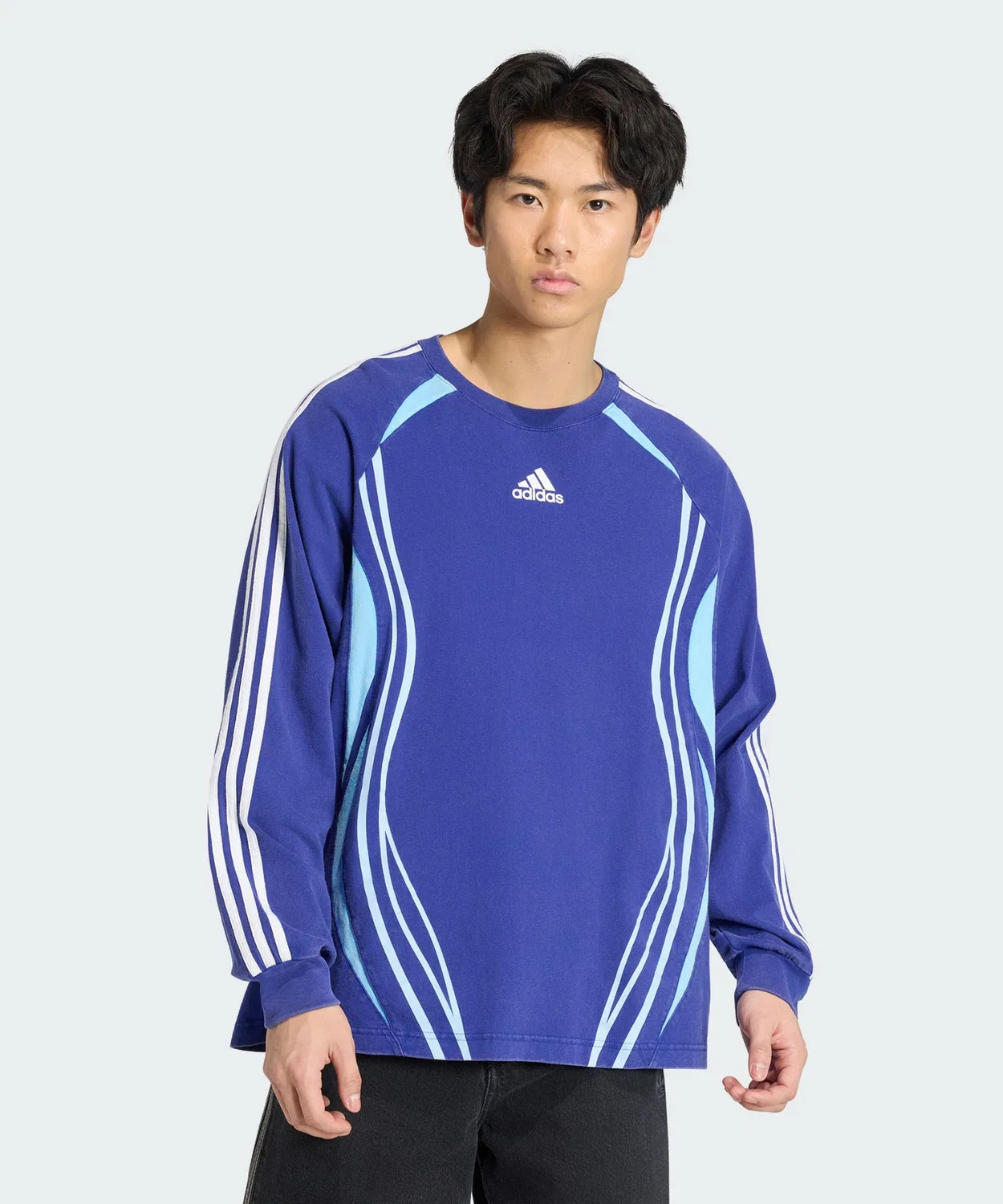 Мужская футболка с длинным рукавомоверсайз Team Geist Vintage Adidas, Blue
