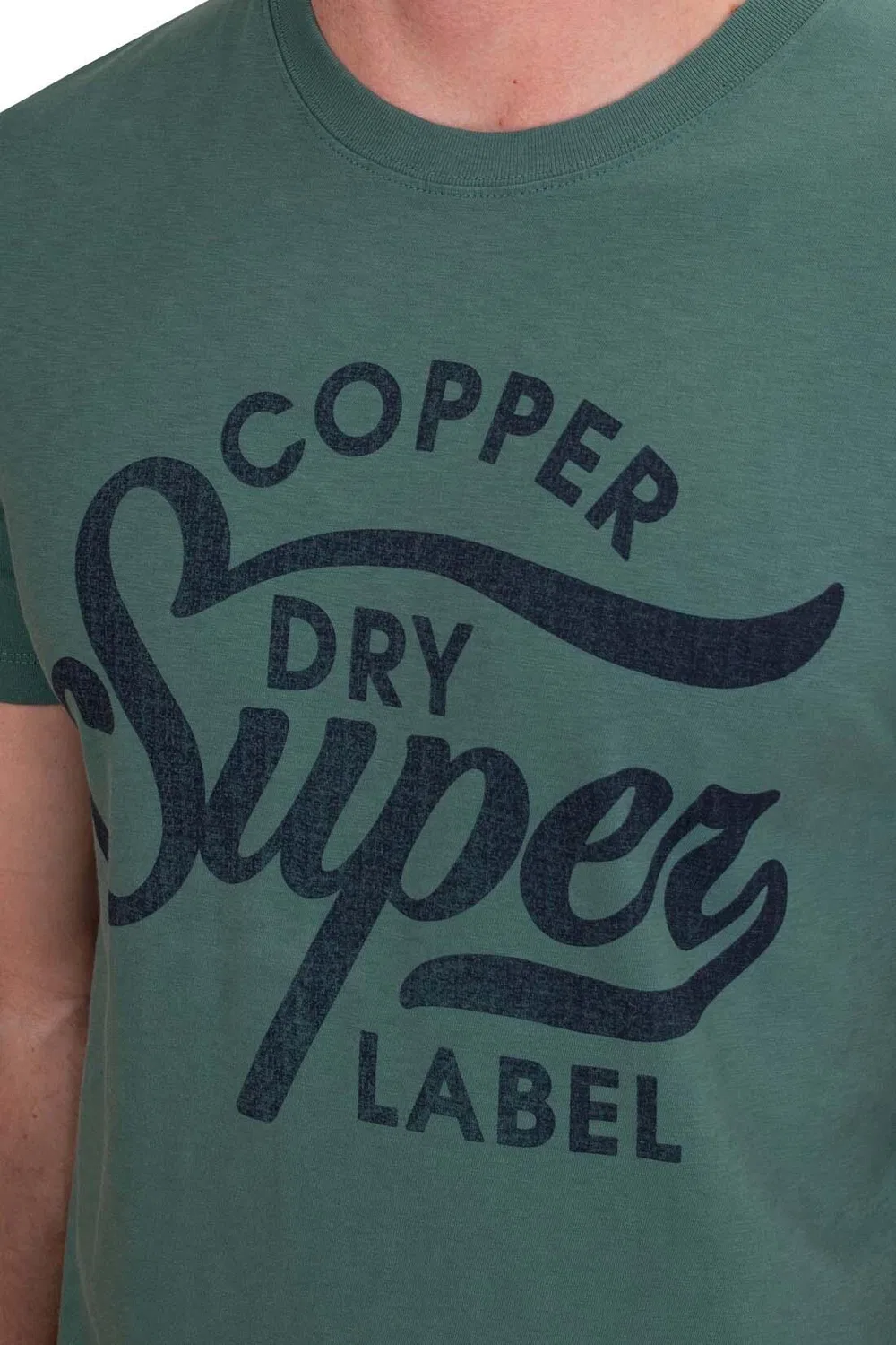 Мужская хлопковая футболка с логотипом Superdry, Grun — фото 4