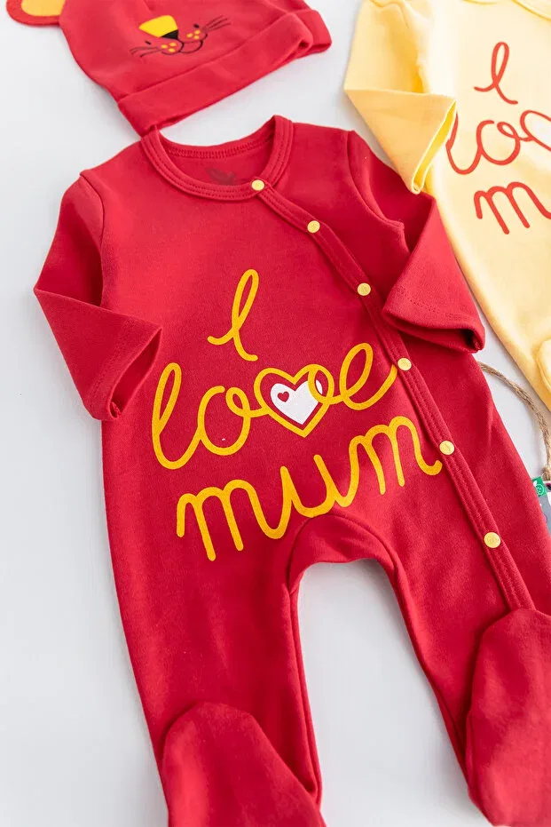 Детский комбинезон для малышей с принтом Babymod, Yellow-Red — фото 4
