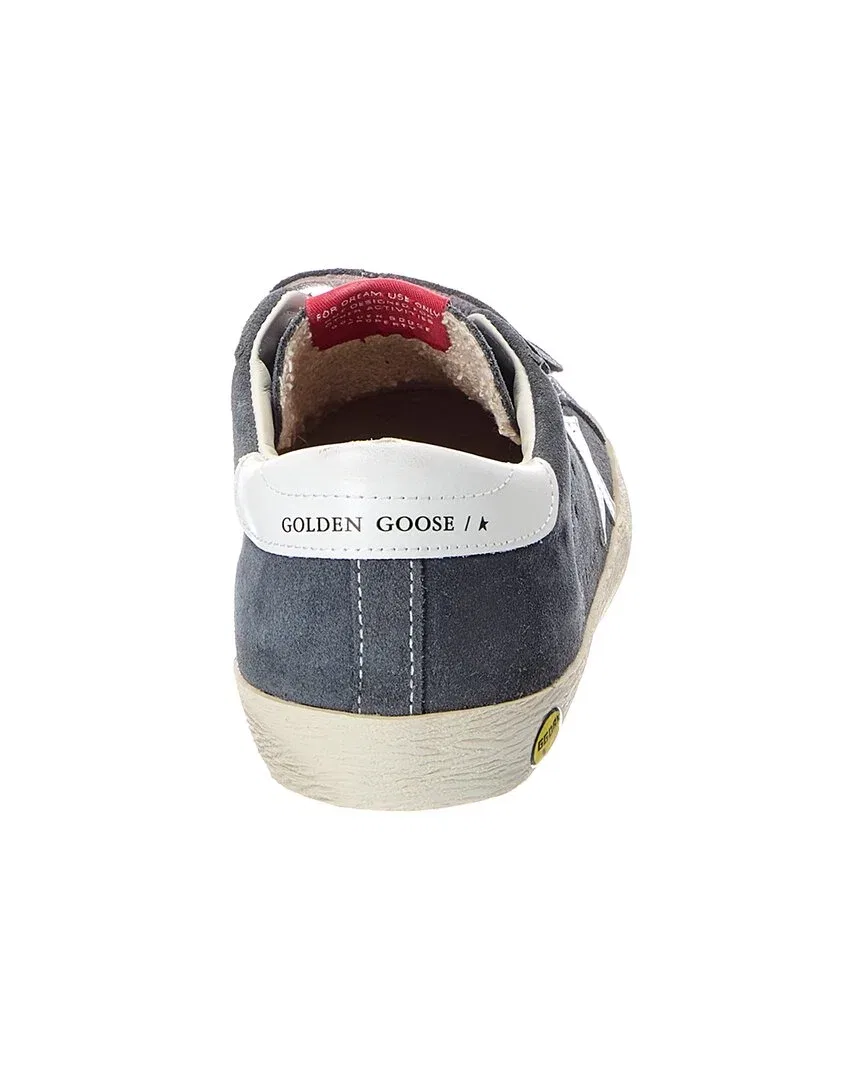 Детские кроссовки низкие на липучках Golden Goose, синий — фото 3