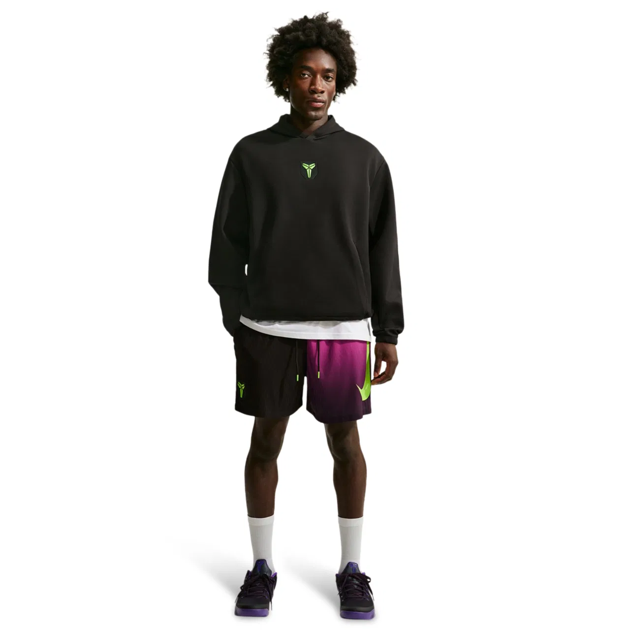 Мужские спортивные шорты с эластичным поясом Nike Kobe, Electric Green/Black — фото 2