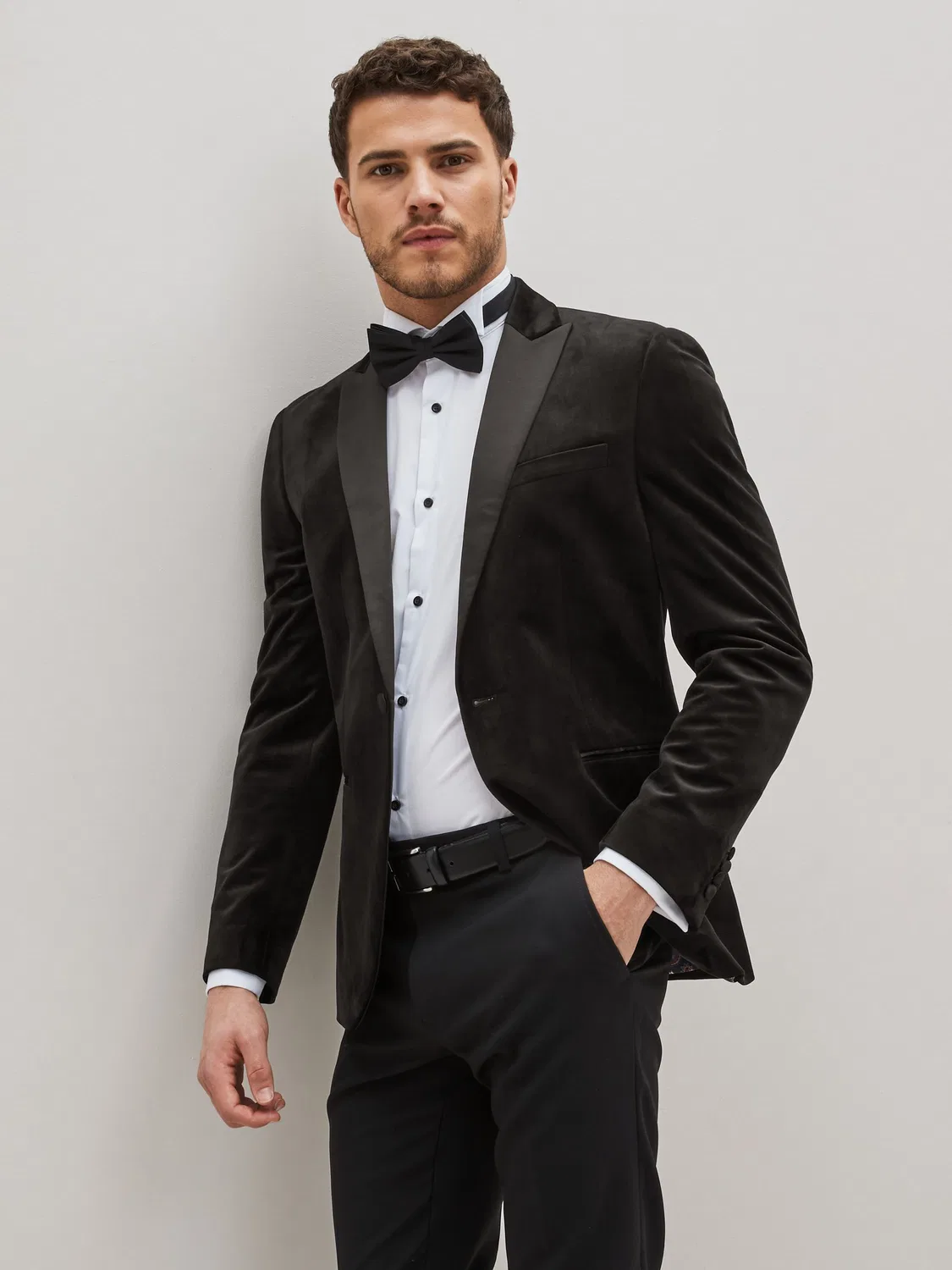 Пиджак из вельвета, Slim Fit Next, черный