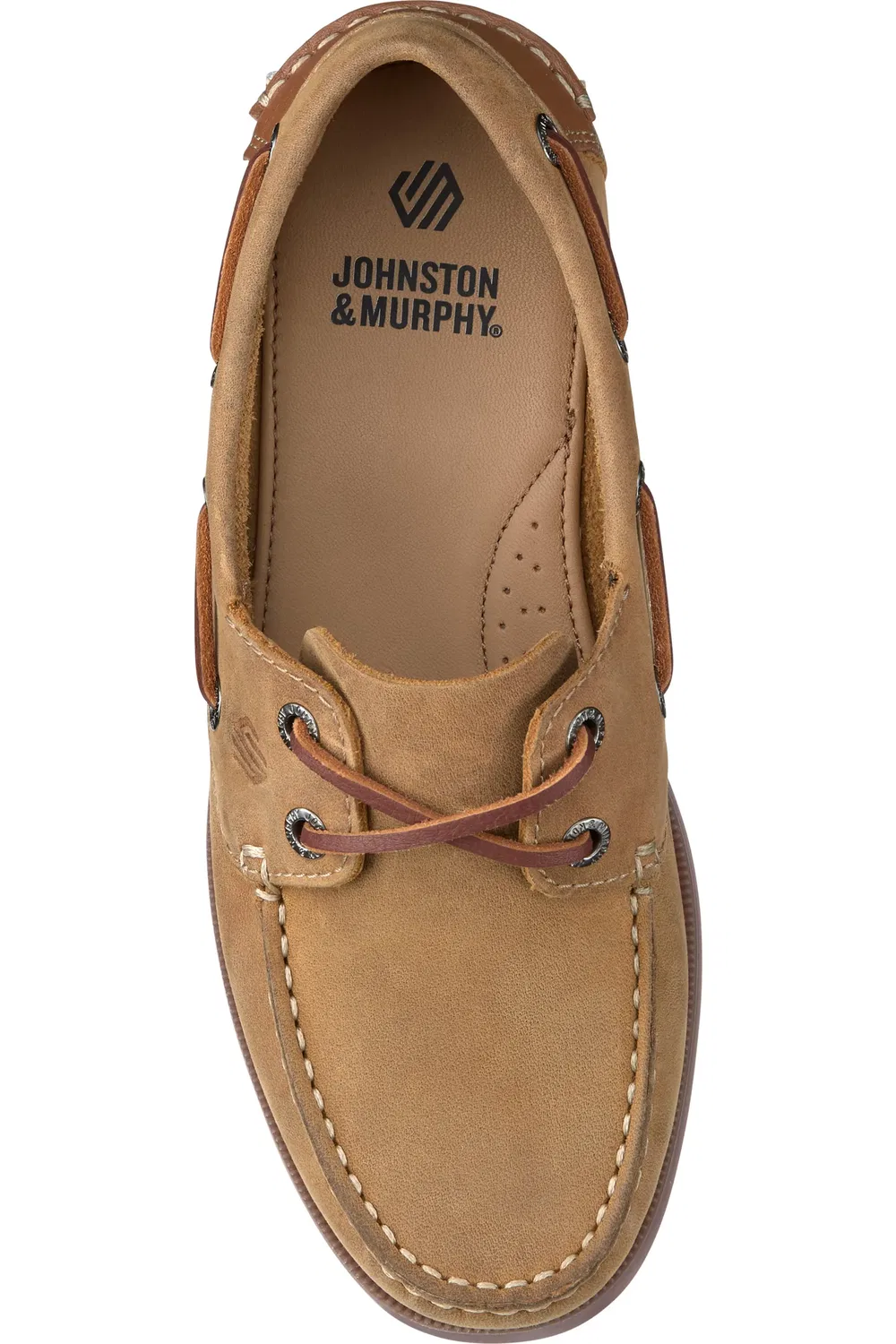 Детские туфли лоферы на шнуровке Zeke Johnston & Murphy, Tan Oiled Leather — фото 4