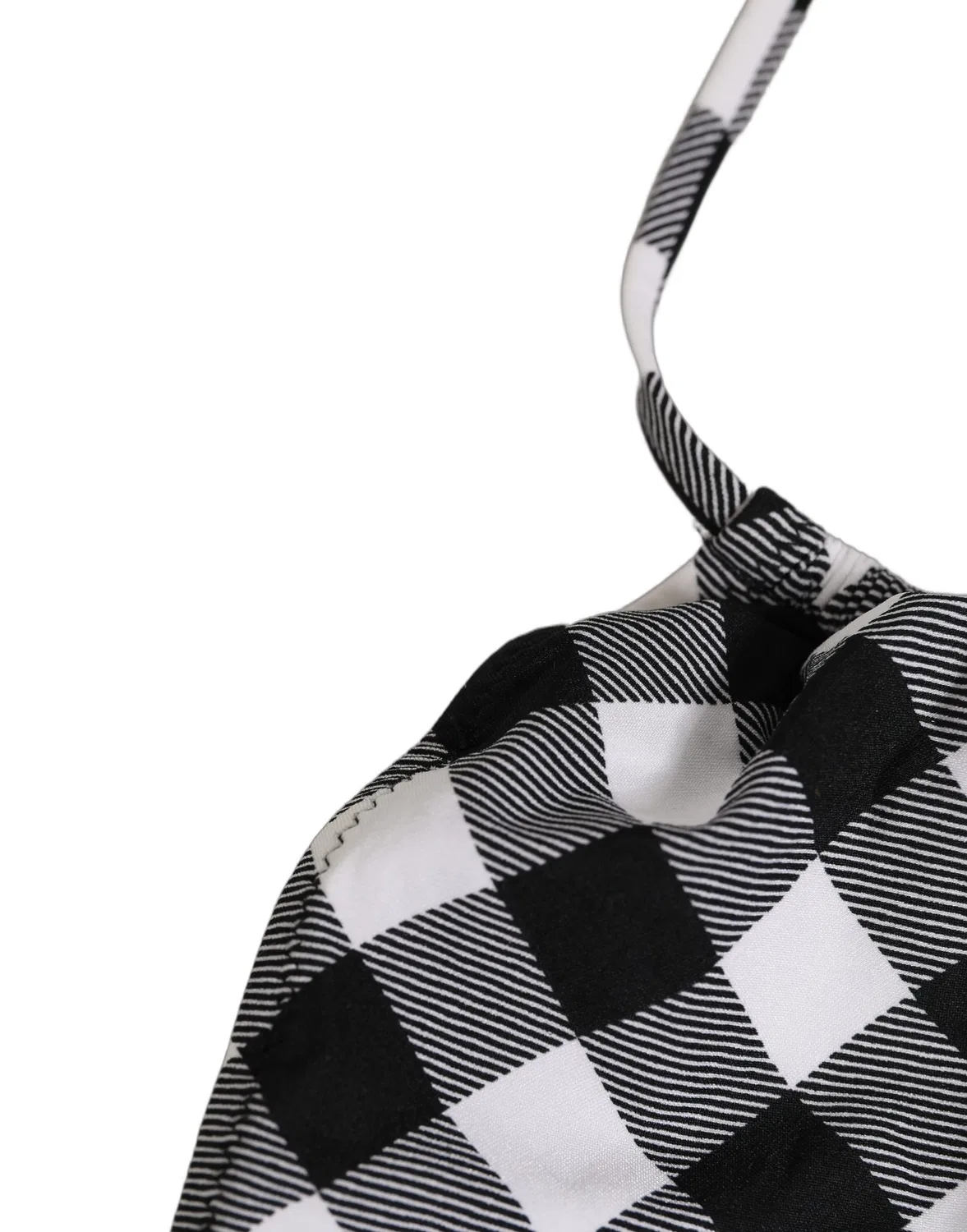 Женский топ бикини с завязкой на шее Black White Checkered Dolce & Gabbana, Black and White