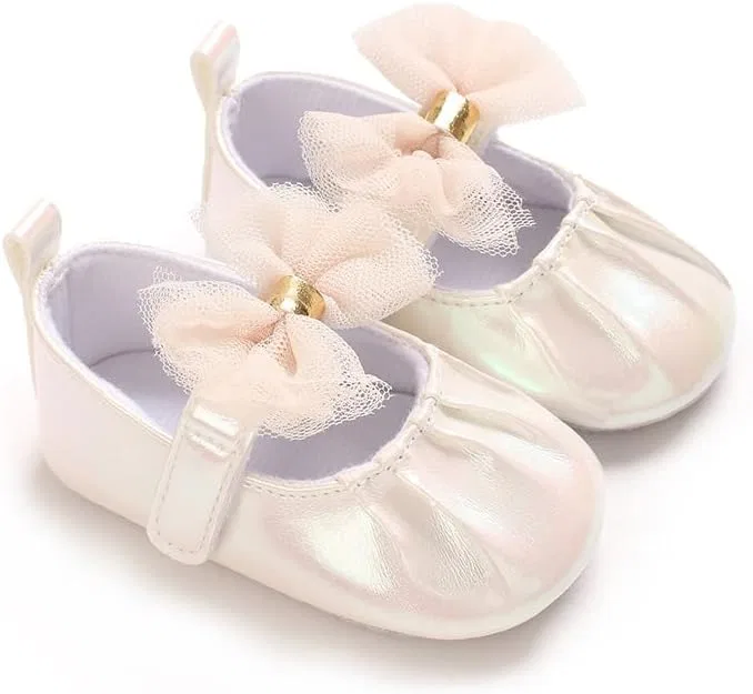Детские туфли Мэри Джейн для девочек Bowknot Princess Purepips, White