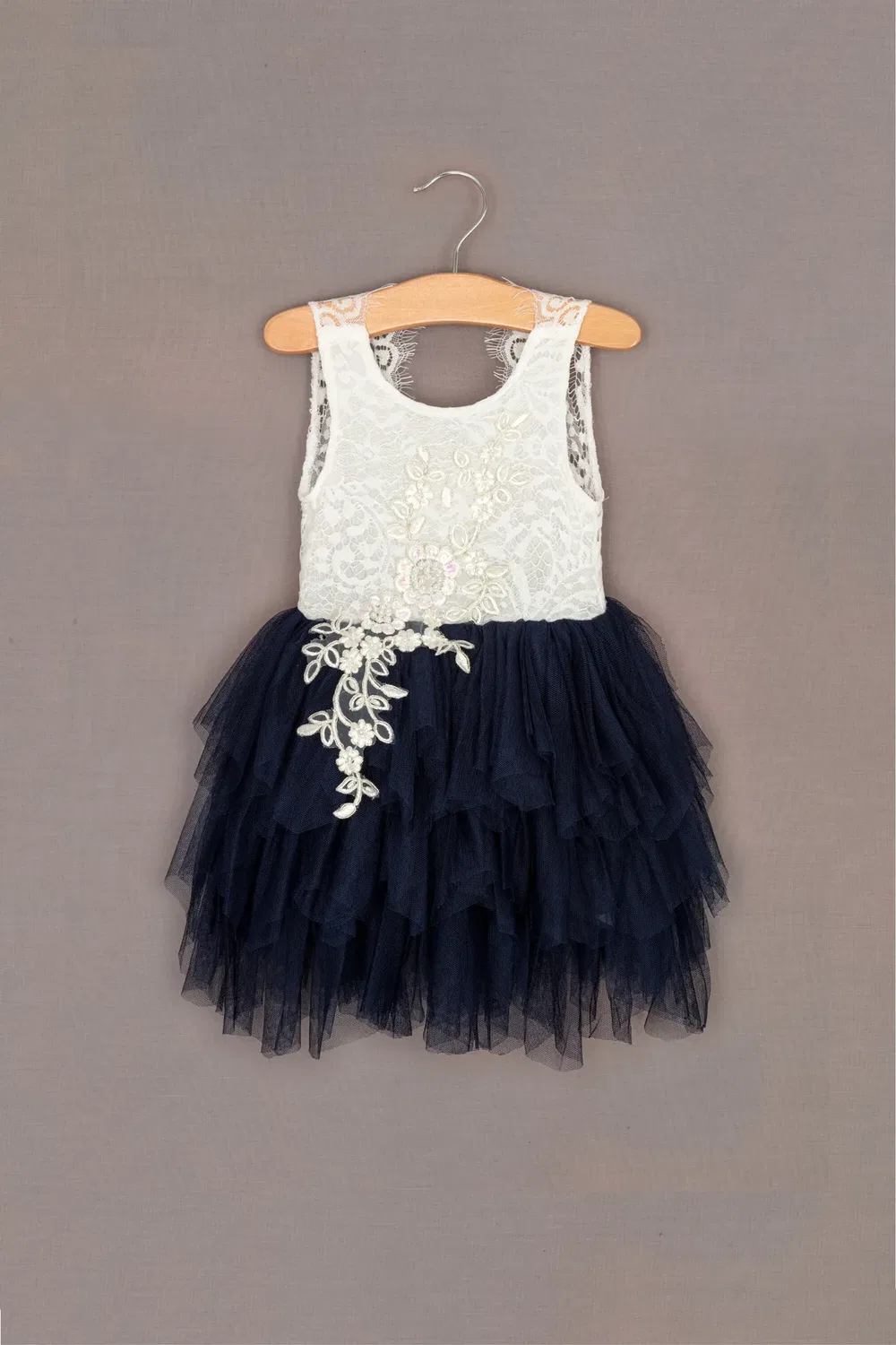 Детское платье из фатина Boho Dreams Uk Flower Girl Boutique, Navy — фото 2