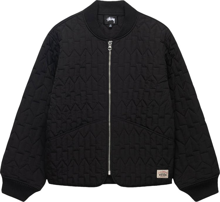 Куртка Stussy S Quilted Liner Jacket 'Black', черный - фото