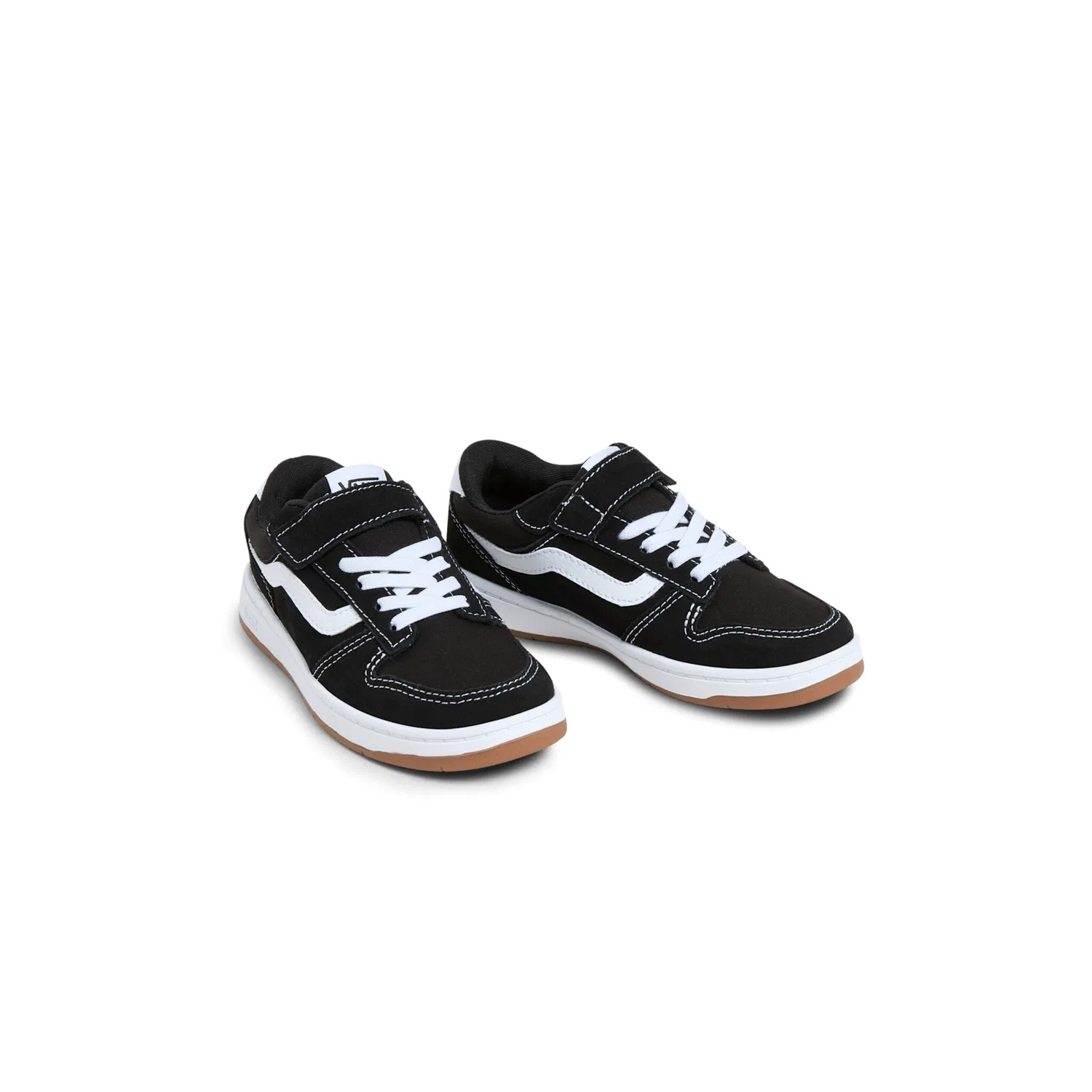 Детские кеды на липучке Vans, Black/White
