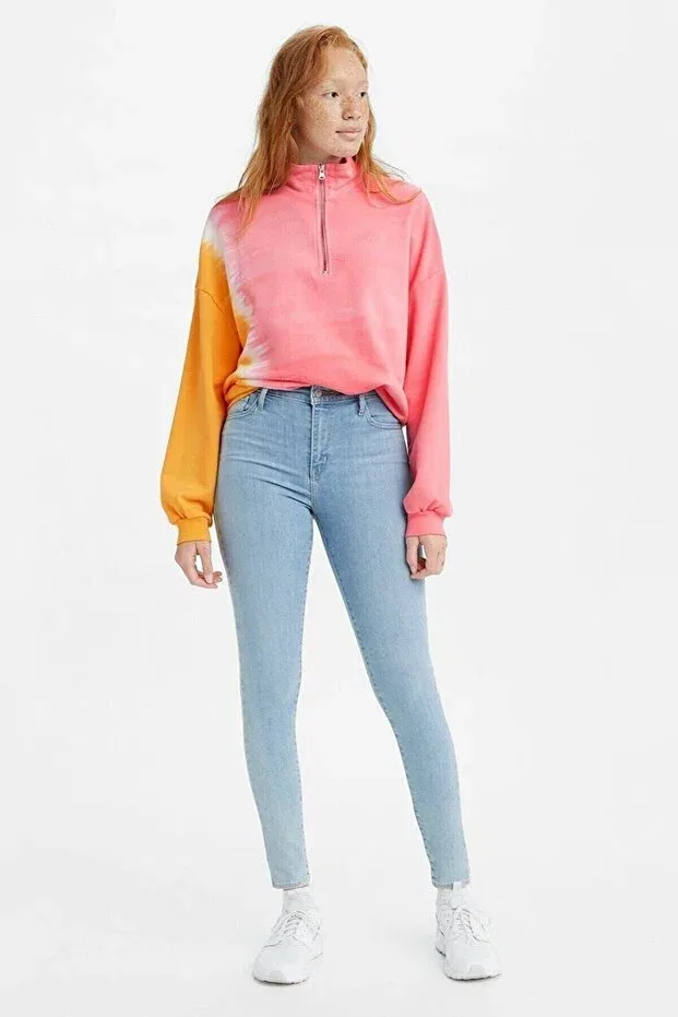 Женские джинсы скинни с высокой талией Galaxy Piece of Cake Levi's, Light Indigo - Flat Finish