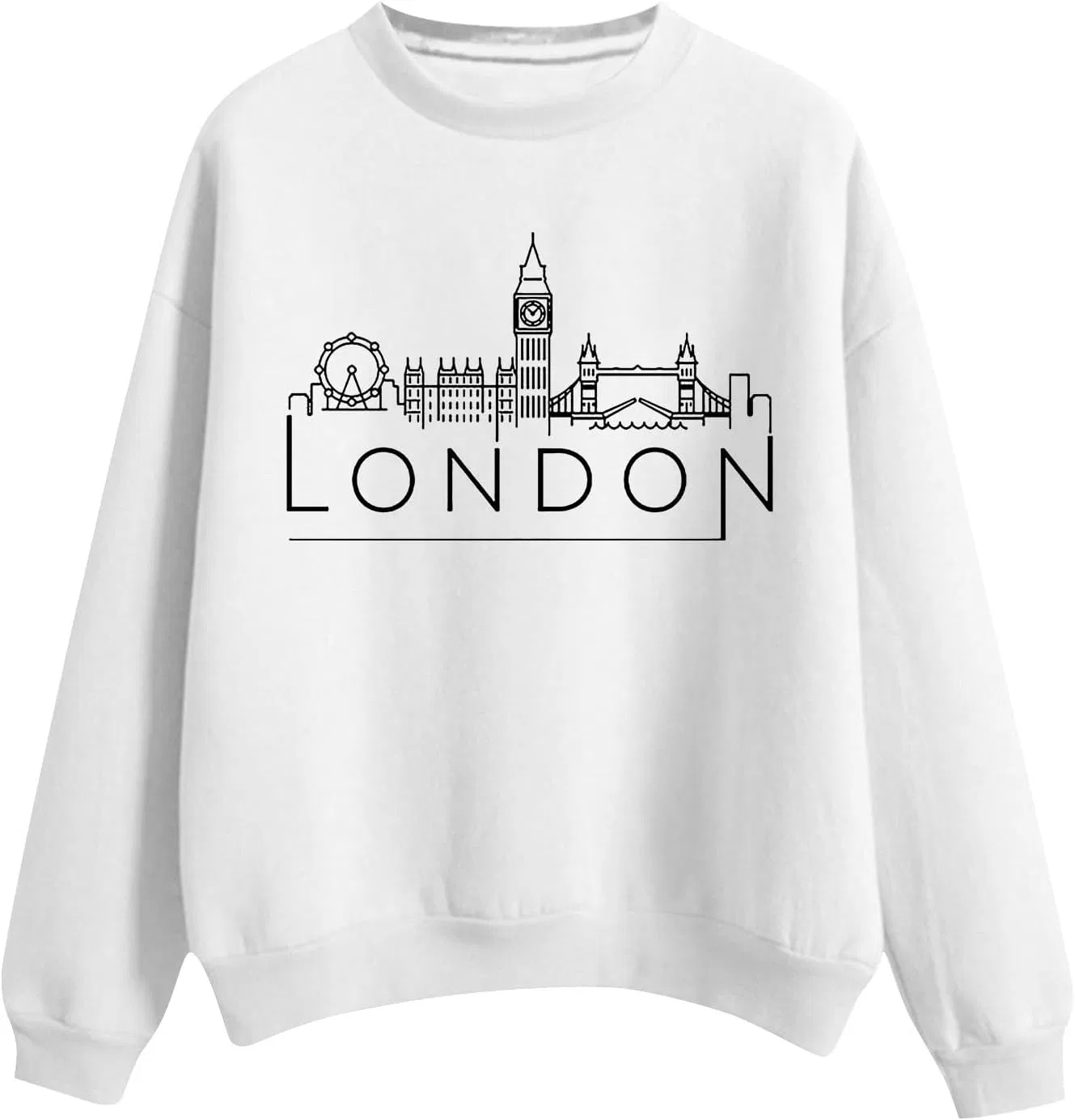 Женский свитшот с длинным рукавом, London, белый