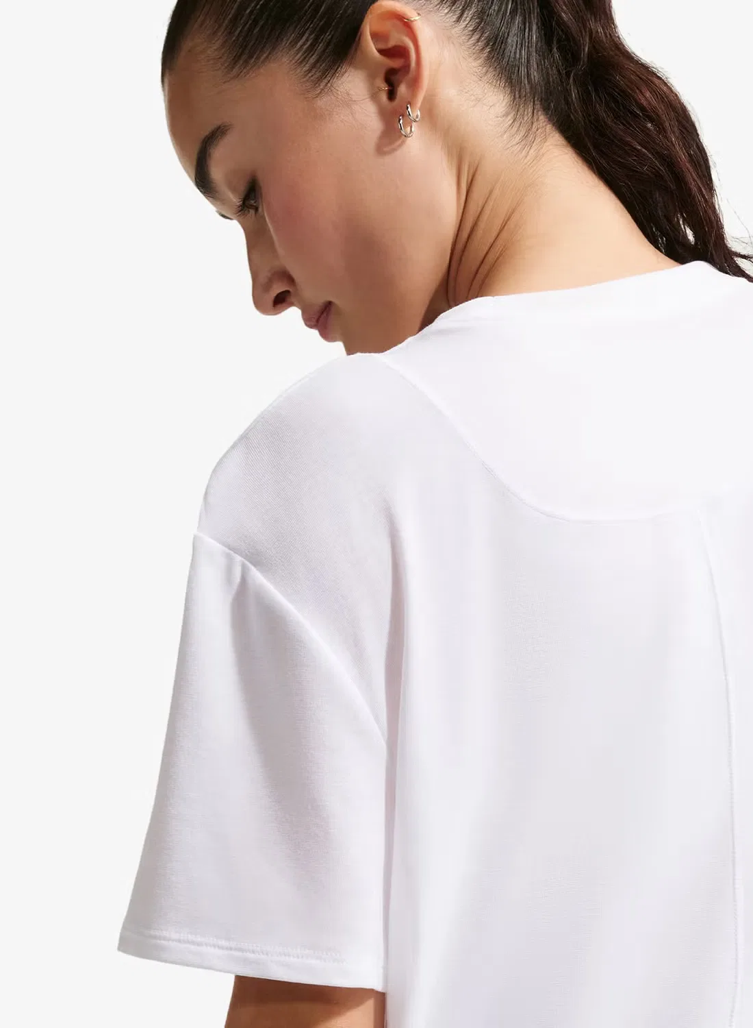Топ Nike One relaxed dri-fit, белый — фото 4