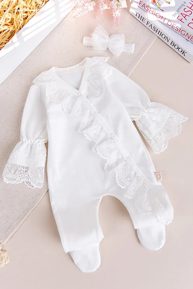 Детское боди-комбинезон для девочек хлопковый Babymod, Cream