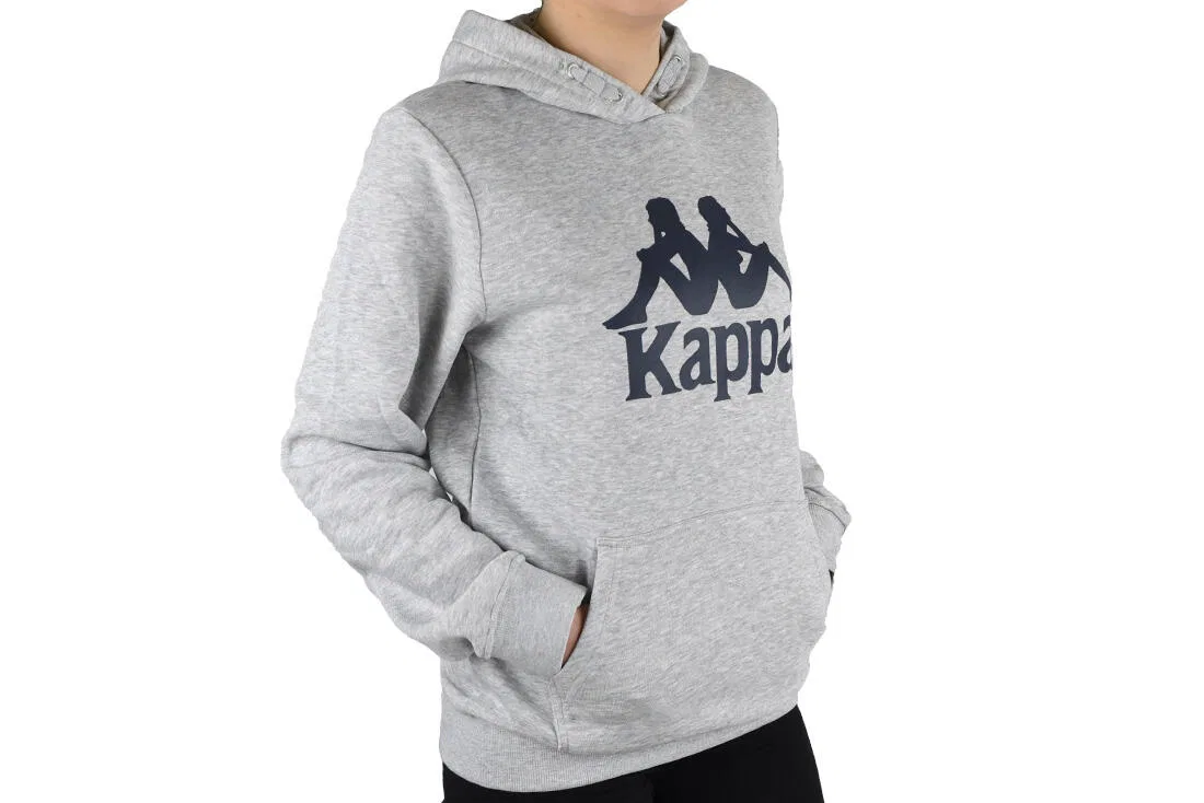 Детское худи с принтом Kappa Unisex Kids Hooded Sweatshirt, Цвет Grau — фото 4