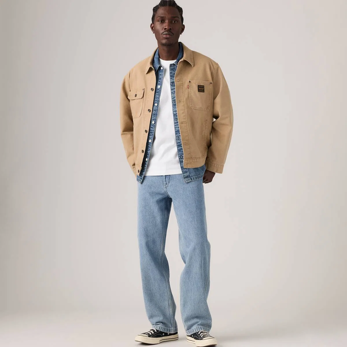 свободные прямые мужские рабочие джинсы 568 Levi's, Put In Work - Light Wash