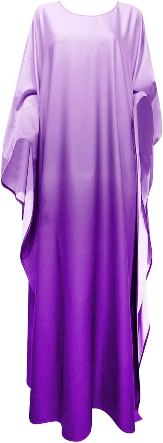 Женское длинное платье-абая с длинным рукавом, Purple
