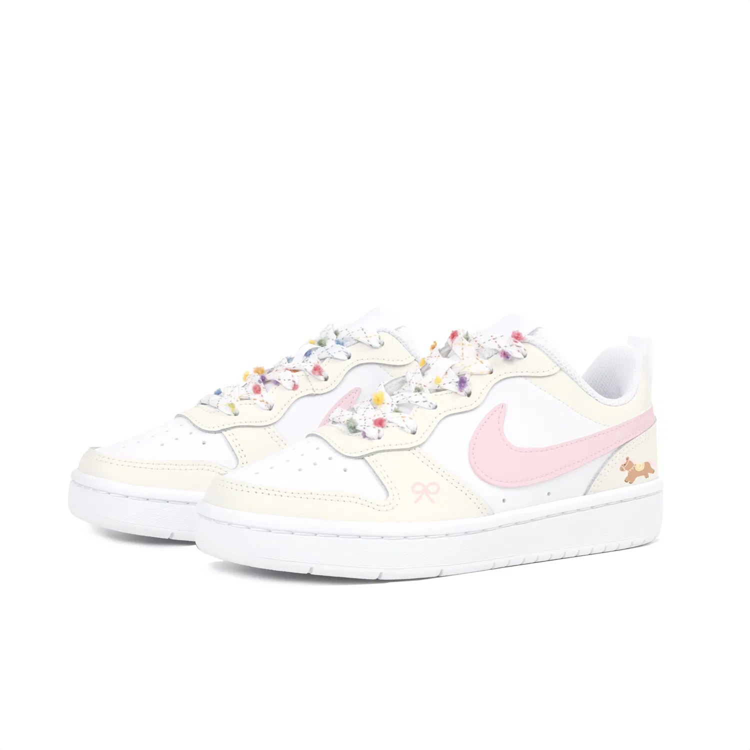 Кроссовки для скейтбординга Nike Court Borough, White Yellow Pink — фото 4