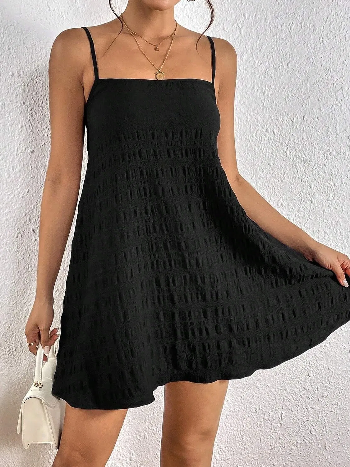 Женское повседневное ками-платье с открытой спиной, Black — фото 4