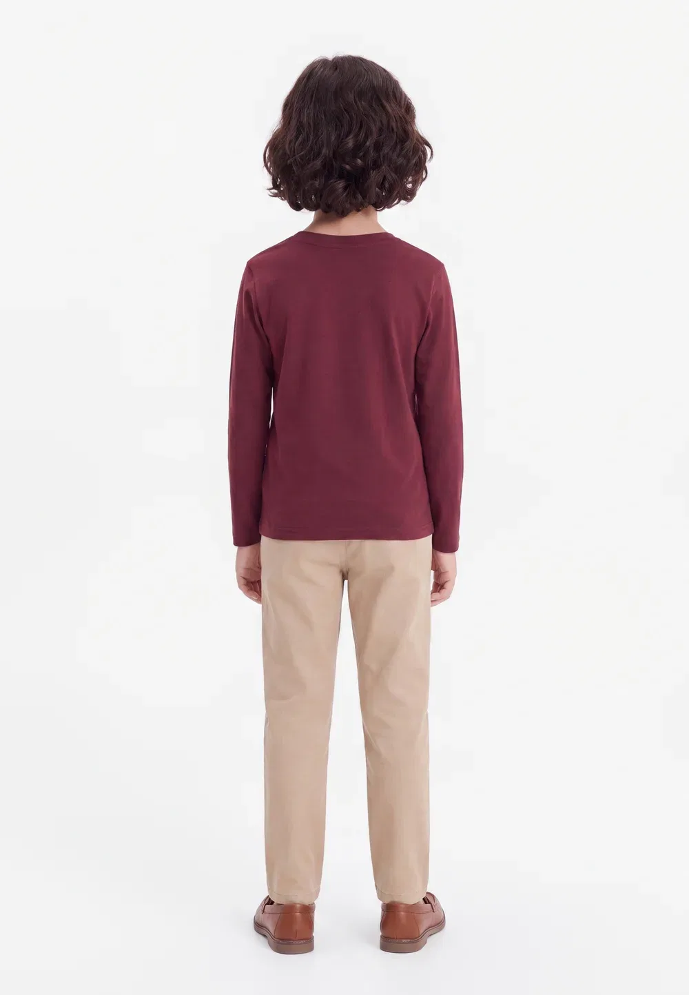 7 штук - футболка с длинными рукавами Friboo, Beige/Bordeaux/Light Pink — фото 2