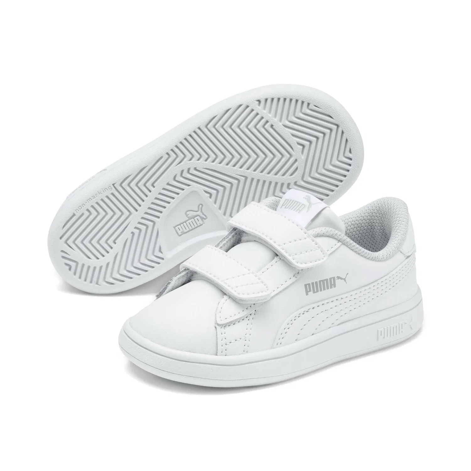 Детские кожаные кроссовки Smash v2 Puma, Weiss