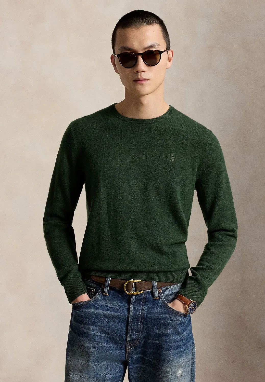 Шерстяной джемпер с круглым вырезом Polo Ralph Lauren, Lodgepole Pine Heather