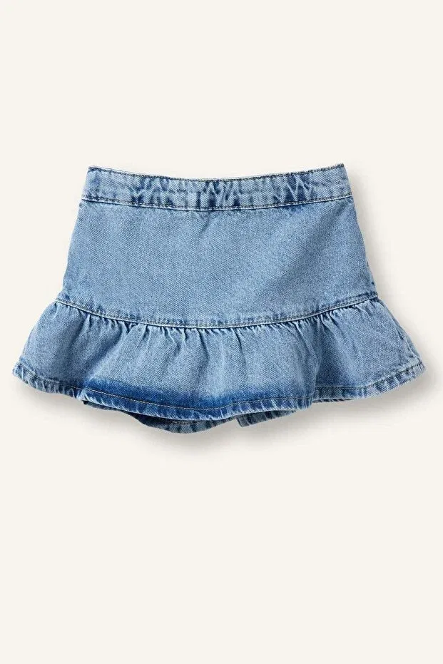 Детские шорты для девочек джинсовые A-Line jean blue shorts baby girl i1185a526au Defacto, Blue-Nm28 — фото 3