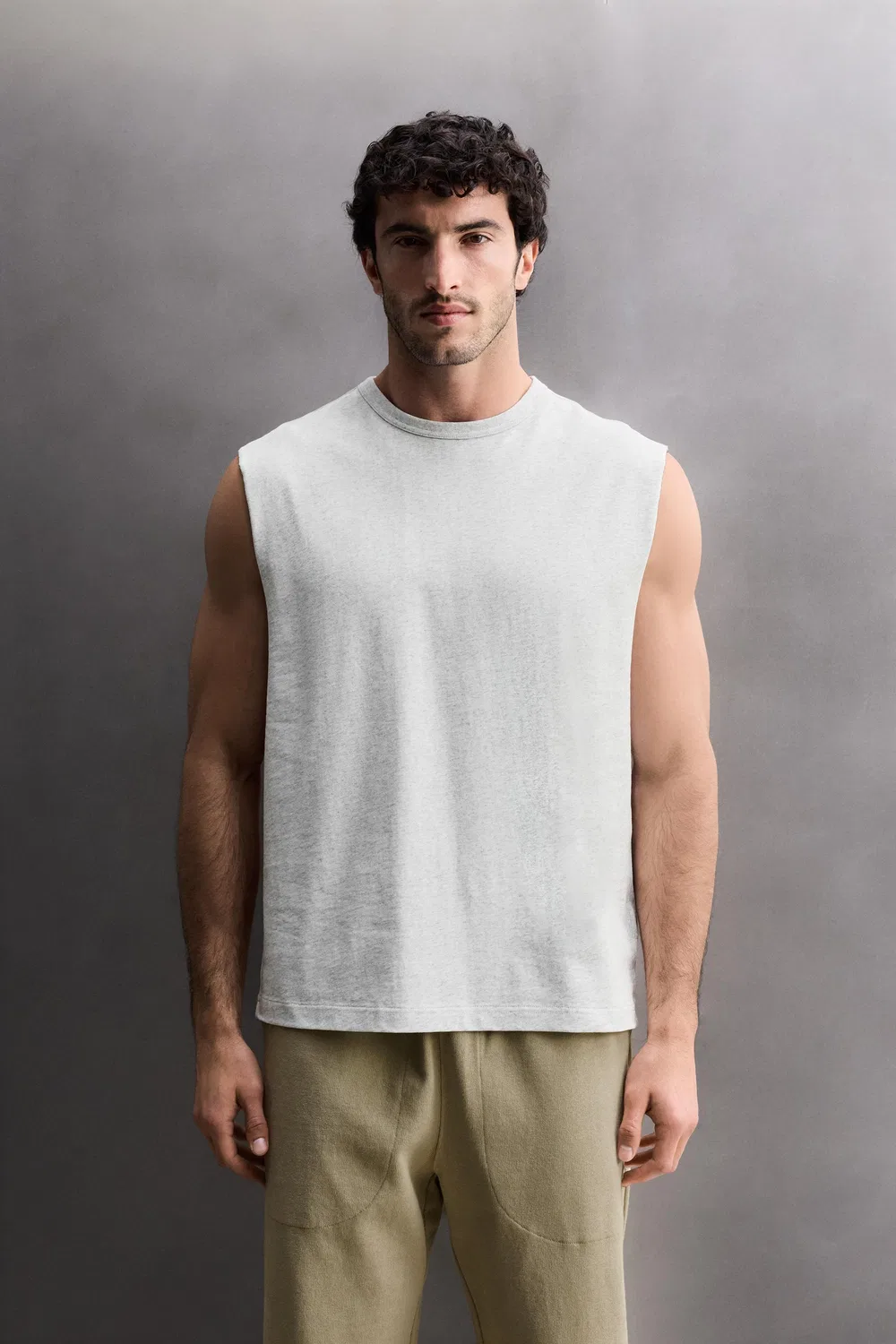 Тяжелая майка ZARA, Grey Marl — фото 2