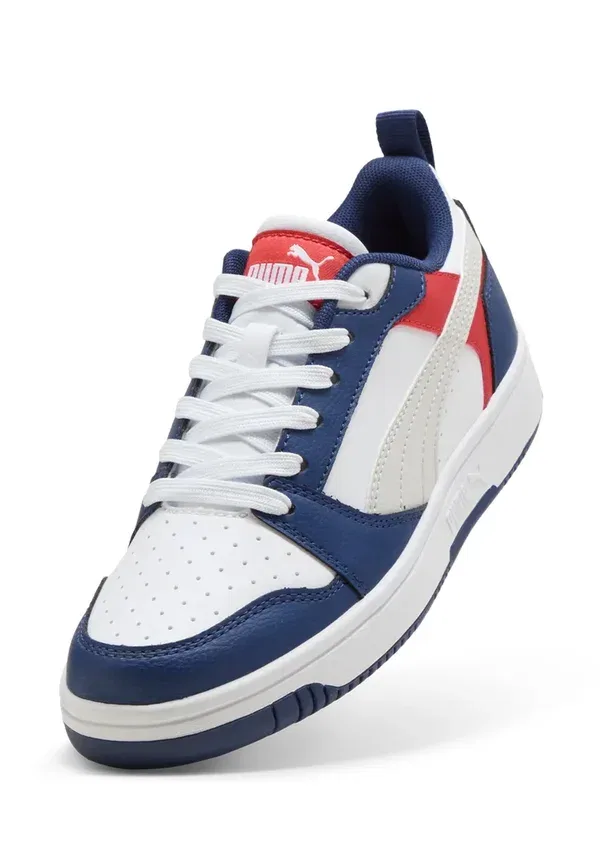 Кроссовки с кожаным верхом Rebound v6 lo jr Puma, White Dim, белый — фото 4
