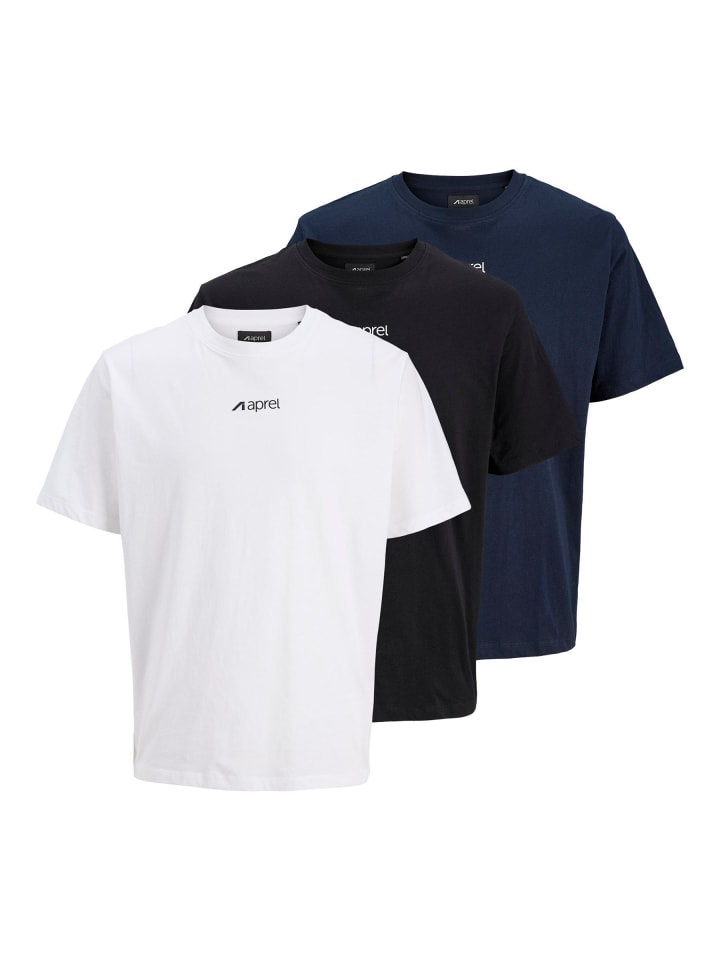 

Aprel Набор из 3 футболок черного цвета, Черный, Aprel Набор из 3 футболок черного цвета