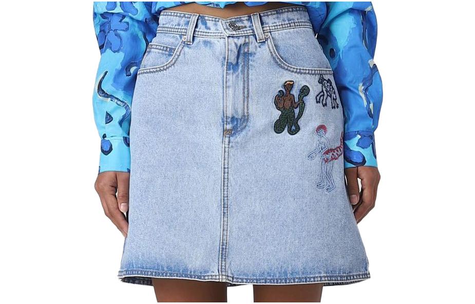

MARNI Джинсовая короткая юбка SS23 женская blue