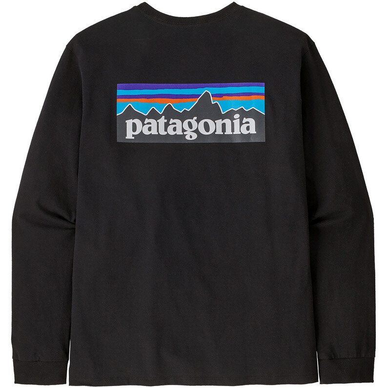 Мужская футболка P-6 с логотипом Responsibili с длинным рукавом Patagonia, черный — фото 2
